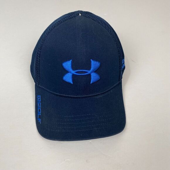Under Armour Mens Medium/Large Fitted‎ Mesh Baseball hat Logo Golf pre owned - Picture 1 of 13
